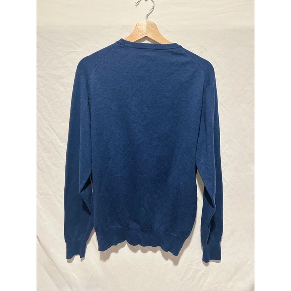 Peter Millar Mens Navy Blue Crew Neck Sweater Pima Cotton Silk Cashmere Large - Picture 2 of 6